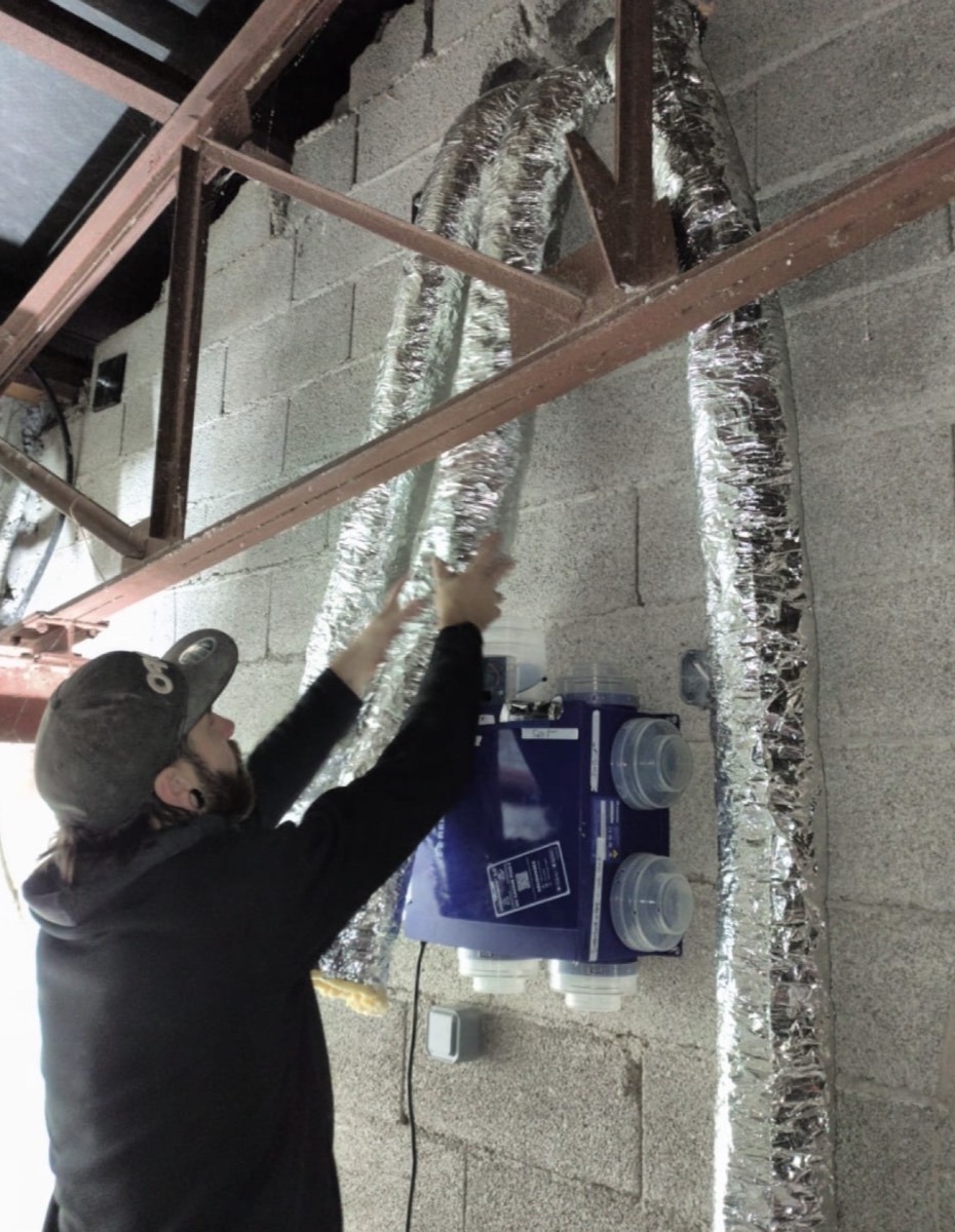 Installation d'un caisson de VMC double flux